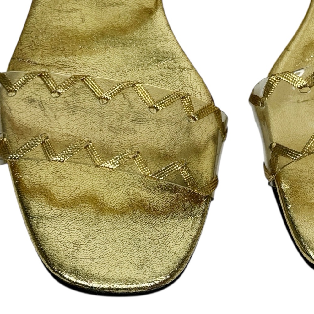 Vintage TIMOTHY HITSMAN Gold Leather‎ Sandals Size 9 Made in Spain - Picture 8 of 10